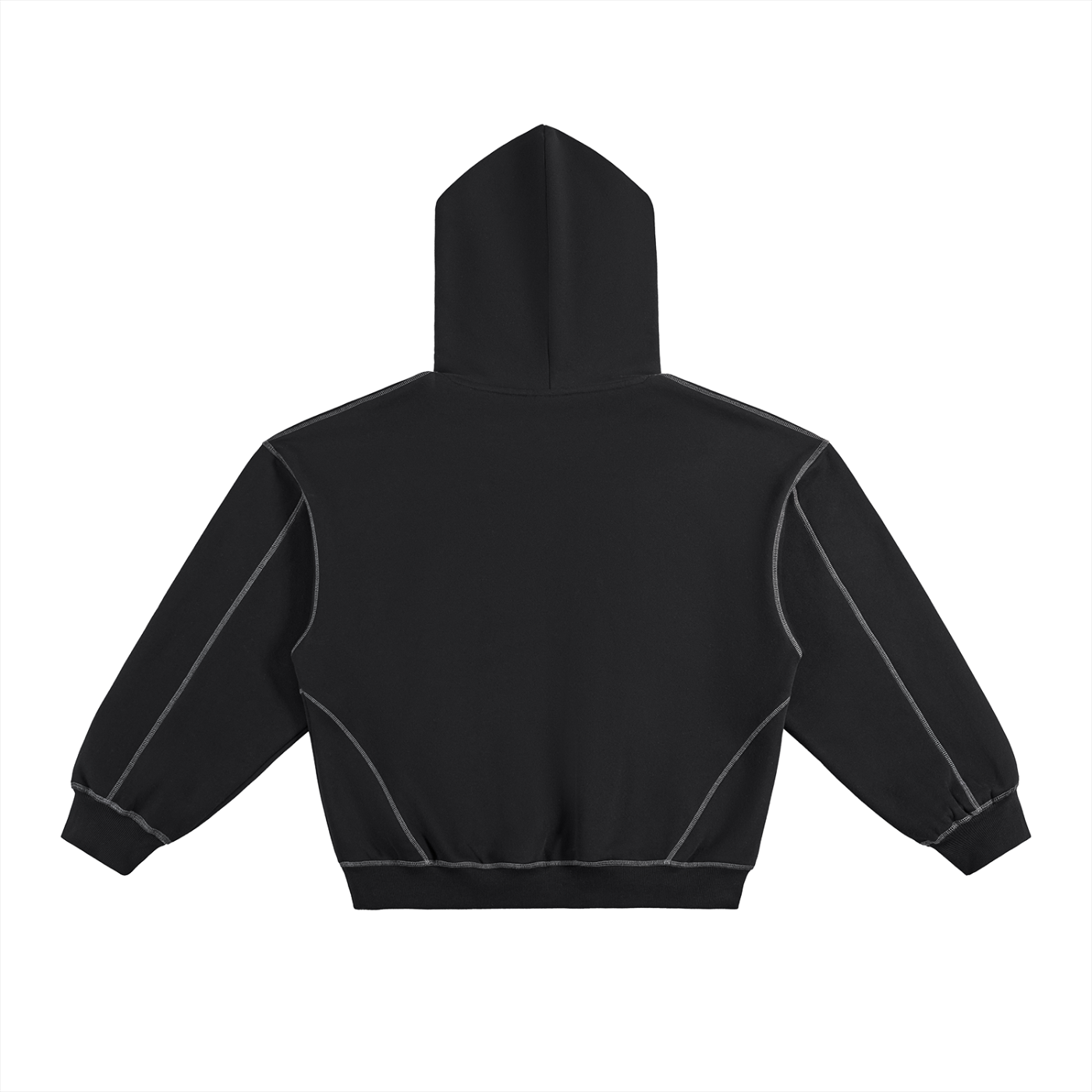 DREXEN Contrast-Stitched Boxy Fleece Hoodie