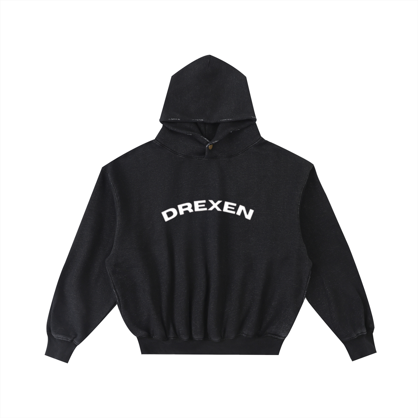 DREXEN MAIN Frayed Enzyme Washed Fleece Hoodie