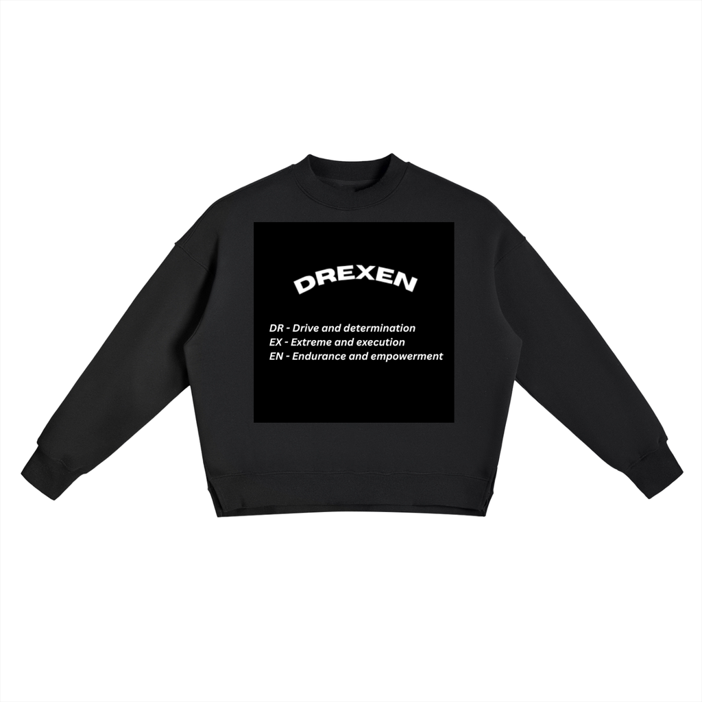 DREXEN MEANING Fleece Side Slit Crewneck Sweatshirt